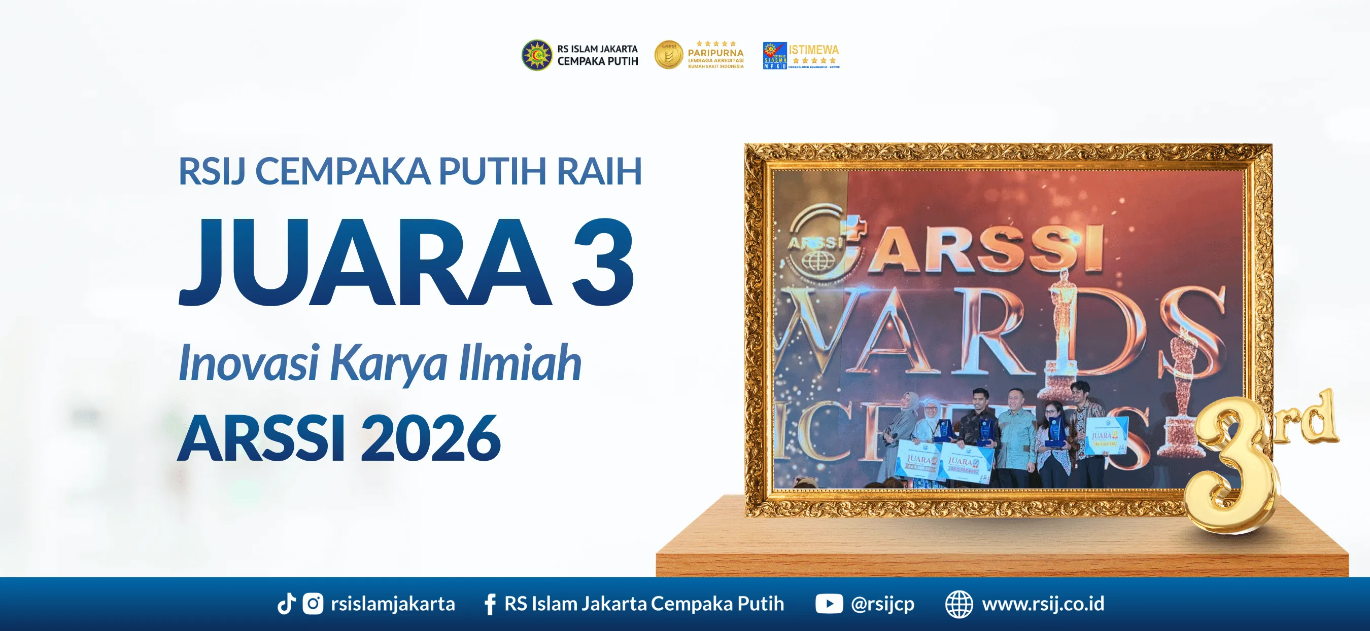 RSIJ Cempaka Putih Raih Juara 3 Inovasi Karya Ilmiah ARSSI 2026