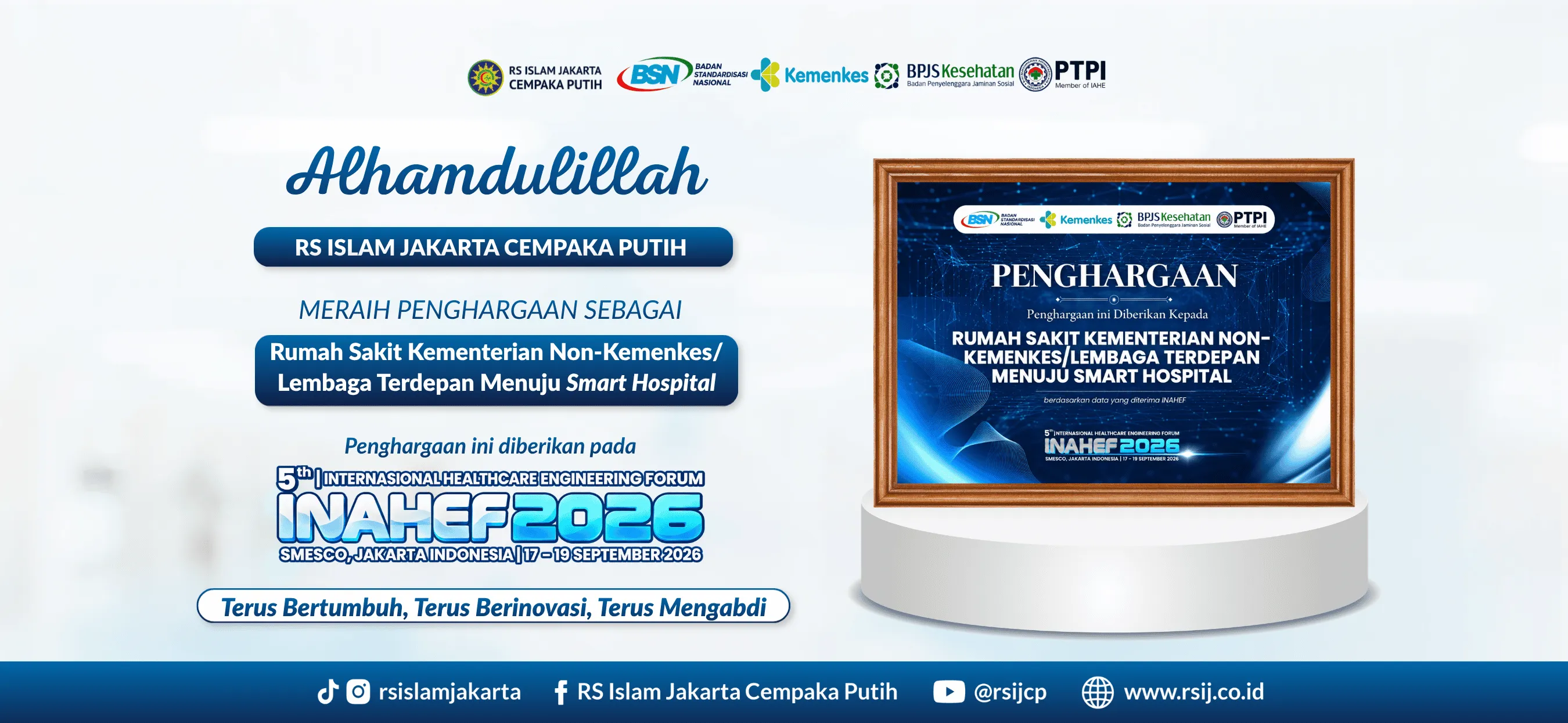 RSIJ Cempaka Putih Raih Penghargaan Terdepan Menuju Smart Hospital di INAHEF 2026